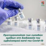 Προτεραιοποίηση των ευπαθών ομάδων στη διαδικασία του εμβολιασμού κατά του Covid-19